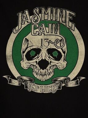 JASMINE CAIN "13 Get Lucky" Skull”Graphic Tee -